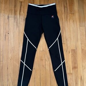 P.E Nation Black Leggings with White Stripes